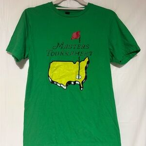 Gildan Green Masters Tournament Graphic Tee with Yellow Map & Red Flag